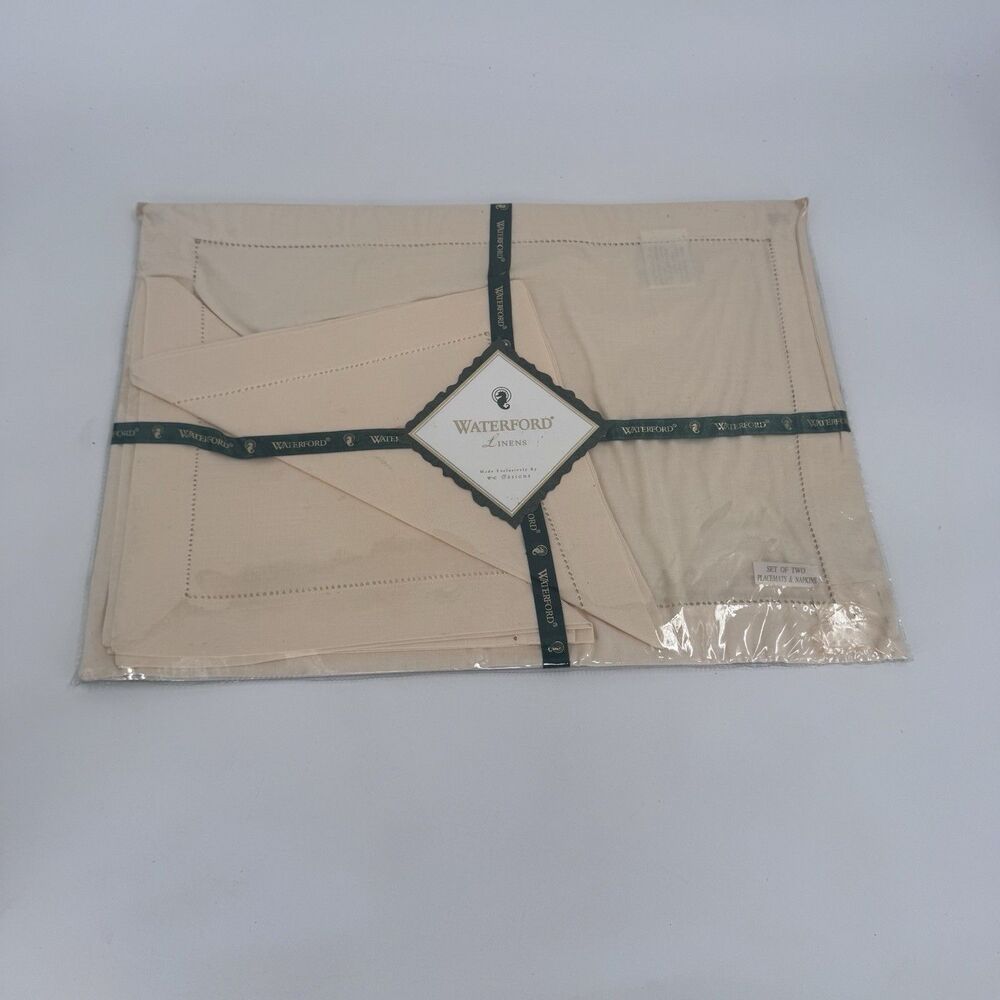Waterford Placemats & Napkins Set Of  Two New Tivoli Chamois